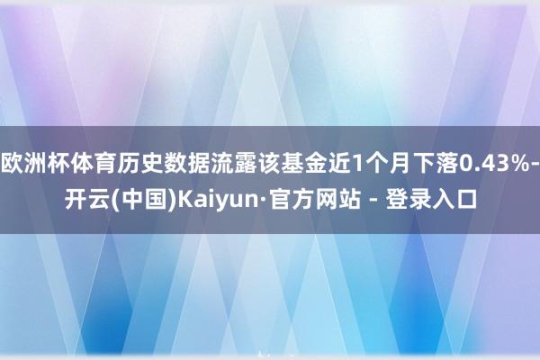 欧洲杯体育历史数据流露该基金近1个月下落0.43%-开云(中国)Kaiyun·官方网站 - 登录入口